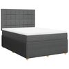 vidaXL H&oacute;lfa&eth; Springr&uacute;m me&eth; D&yacute;nu D&ouml;kkgr&aacute;tt 140x190 cm Efni