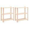 vidaXL Geymslurekkar 3 Hillur 2 stk. 80x38x90 cm Gegnheil Fura 150 kg