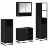vidaXL Ba&eth;herbergismublasett 4 pcs Svartur Eik Samsettur vi&eth;ur