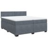 vidaXL H&oacute;lfa&eth; Springr&uacute;m me&eth; D&yacute;nu D&ouml;kkgr&aacute;tt 200x200 cm Flauel