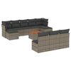 vidaXL 11 Hluta Gar&eth;s&oacute;fasett me&eth; Sessum Gr&aacute;r P&oacute;l&yacute;rattan