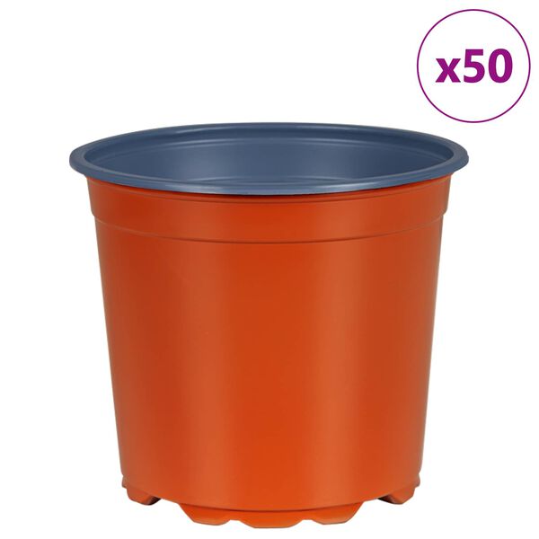 vidaXL Bl&oacute;mapottur 50 pcs terracotta &Oslash; 15 x 13 cm Plast