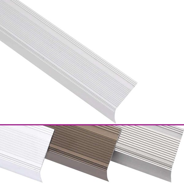 vidaXL L-laga Tr&ouml;ppunef 5 stk. &Aacute;l 100 cm Silfurlitu&eth;