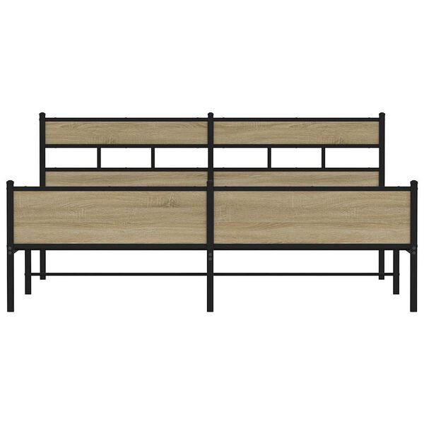 vidaXL M&aacute;lmr&uacute;mgrind &aacute;n D&yacute;nu Sonoma Eikarlitur 183x213 cm