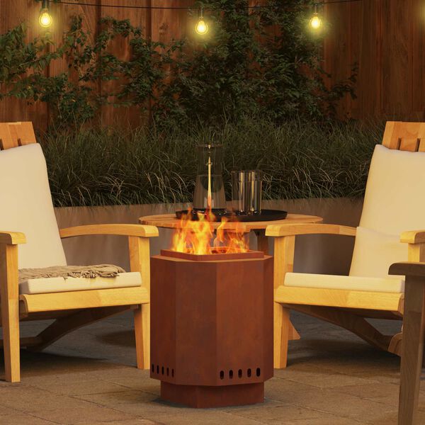 vidaXL Reyklaus eldunargryta Br&uacute;nn 38 x 38 x 51 cm Ve&eth;ra&eth; st&aacute;l