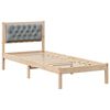 vidaXL Ramsv&iacute;k me&eth; h&ouml;fu&eth;gafl Lj&oacute;sgr&aacute;r 80 x 200 cm Solid furuhikk