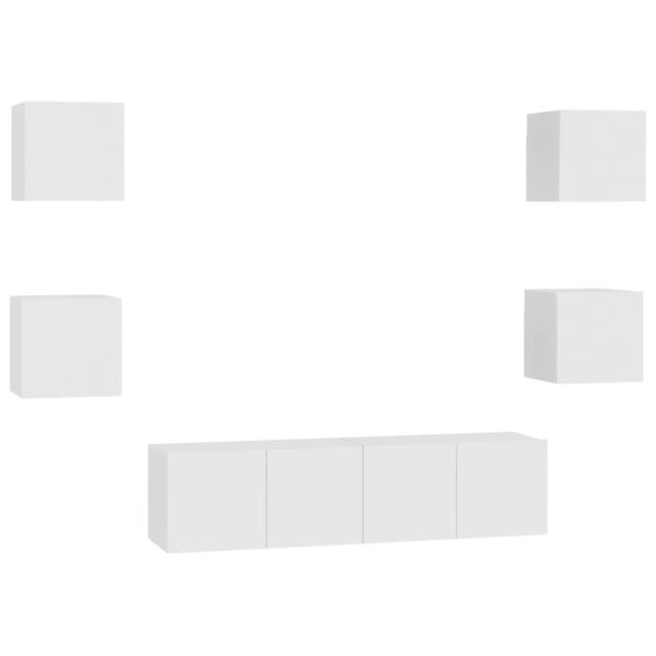 vidaXL 6 Parta Sj&oacute;nvarpssk&aacute;pasett Hv&iacute;tt Samsettur Vi&eth;ur