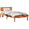 vidaXL Ramsv&iacute;k me&eth; h&ouml;fu&eth;gafl Vaxbr&uacute;nn 90 x 190 cm Solid furuhikk