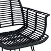 vidaXL Bor&eth;st&oacute;ll 2 pcs Svartur 44 x 44 x 74 cm Rattan og j&aacute;rn