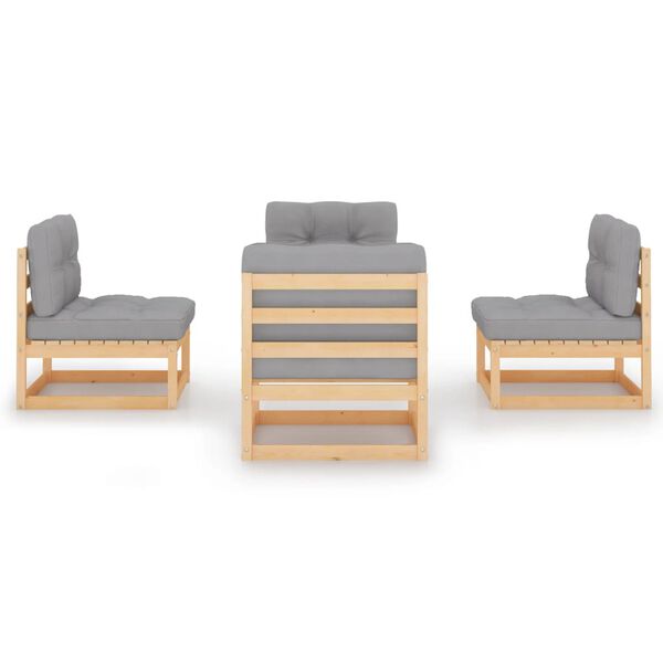 vidaXL 4 Hluta Gar&eth;sett me&eth; Sessum Gegnheil Fura