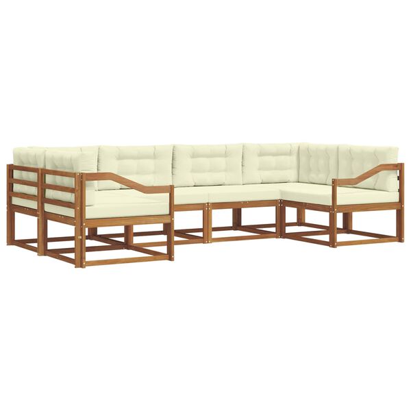 vidaXL &Uacute;ti s&oacute;fasett me&eth; p&uacute;&eth;i 6 pcs N&aacute;tt&uacute;rulegt og Krem