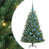 vidaXL Gervi hengdu j&oacute;latr&eacute; me&eth; 150 LED Gr&aelig;nn 120 cm PVC og m&aacute;lmur