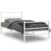 vidaXL R&uacute;mgrind &uacute;r M&aacute;lmi me&eth; H&ouml;fu&eth;gafli & F&oacute;tagafli Hv&iacute;t 100x190 cm