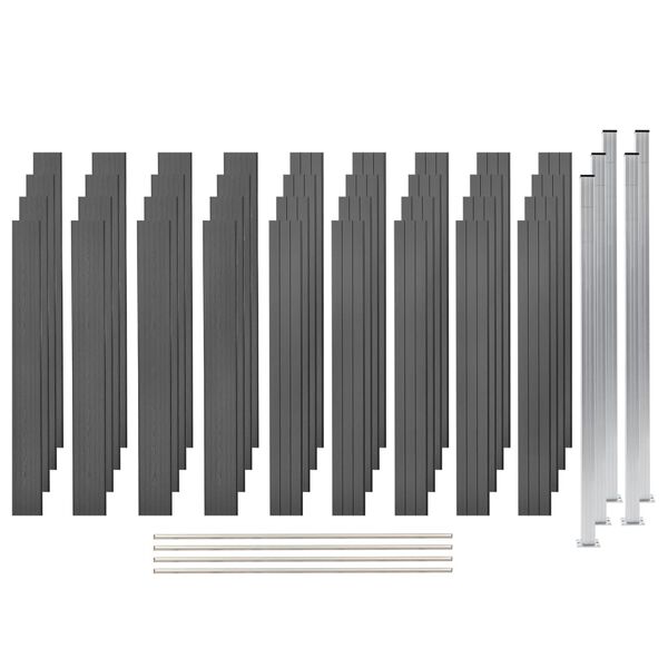 vidaXL WPC Gir&eth;ingarsett 4 Ferningur 699x187 cm Gr&aacute;tt