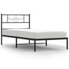 vidaXL m&aacute;lmr&uacute;mgrind &aacute;n d&yacute;nu me&eth; h&ouml;fu&eth;gafli Svartur 90x200cm