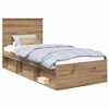 vidaXL Ramsv&iacute;k me&eth; h&ouml;fu&eth;gafl Listama&eth;ur Eik 90 x 200 cm Solid furuhikk