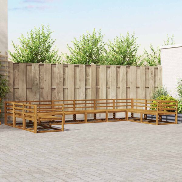 vidaXL &Uacute;ti s&oacute;fasett 10 pcs N&aacute;tt&uacute;rulegur Hrein akas&iacute;utr&eacute;