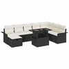 vidaXL Gar&eth;s&oacute;fa sett me&eth; p&uacute;&eth;i me&eth; geymslu 9 pcs Svartur Poly rattan