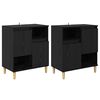 vidaXL Hli&eth;arbor&eth; 2 pcs Svartur Eik 60 x 35 x 70 cm Samsettur vi&eth;ur
