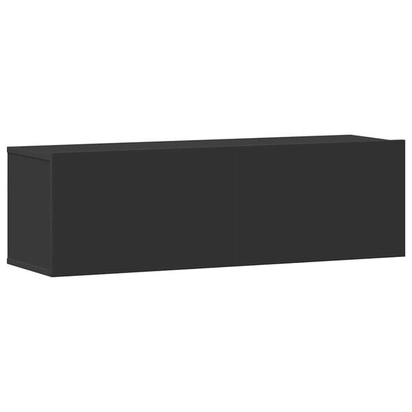 vidaXL 3 hluta Sjónvarpsskápasett Svartur Samsettur Viður