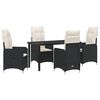 vidaXL Gar&eth;ur bor&eth;sett me&eth; p&uacute;&eth;i 5 pcs Svartur p&oacute;l&yacute;rattan