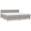 vidaXL H&oacute;lfa&eth; Springr&uacute;m me&eth; D&yacute;nu Lj&oacute;sgr&aacute;tt 200x200 cm Efni