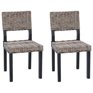 vidaXL Bor&eth;st&oacute;ll 2 pcs Svart &thorn;vott 46 x 55 x 84 cm Kubu rattan