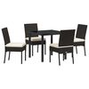 vidaXL Gar&eth;ur bor&eth;sett 5 pcs Svartur Dufth&uacute;&eth;a&eth; st&aacute;l
