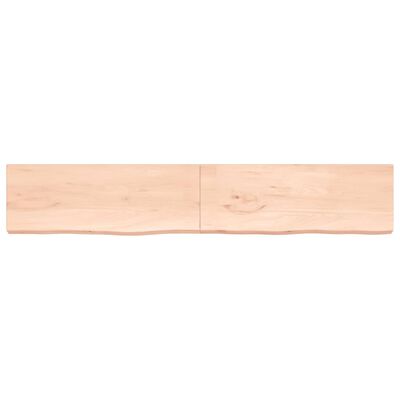 vidaXL Baðherbergisborðplata 220x40x(2-6) cm Ómeðhöndlaður Viður