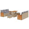 vidaXL Gar&eth;s&oacute;fa sett me&eth; p&uacute;&eth;i 9 pcs Beige og lj&oacute;sgr&aacute;r