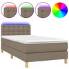 vidaXL H&oacute;lfa&eth; Springr&uacute;m me&eth; D&yacute;nu og LED M&oacute;gr&aacute;r 100x200cm Tauefni