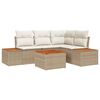 vidaXL Gar&eth;s&oacute;fa sett me&eth; p&uacute;&eth;i 4 pcs Beige og krem P&oacute;l&yacute;rattan