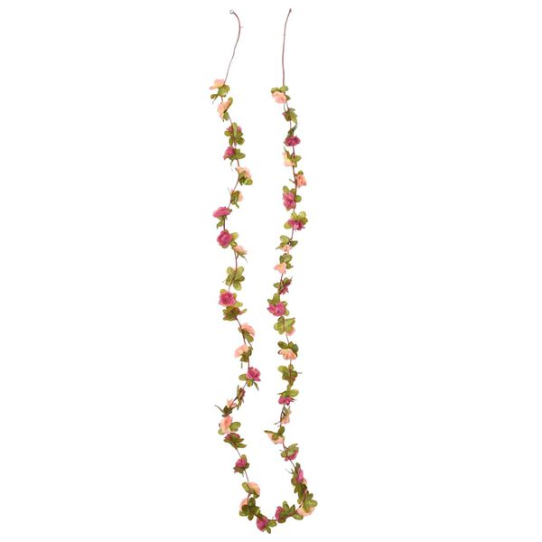 vidaXL Jólablómakransar 6 stk. Rósrauðir 250 cm