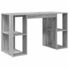 vidaXL Skrifbor&eth; Gr&aacute;r Sonoma 130 x 50.5 x 75 cm Samsettur vi&eth;ur