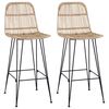 vidaXL Barst&oacute;ll 2 pcs N&aacute;tt&uacute;rulegur 44 x 55 x 109 cm Fingratta og St&aacute;l