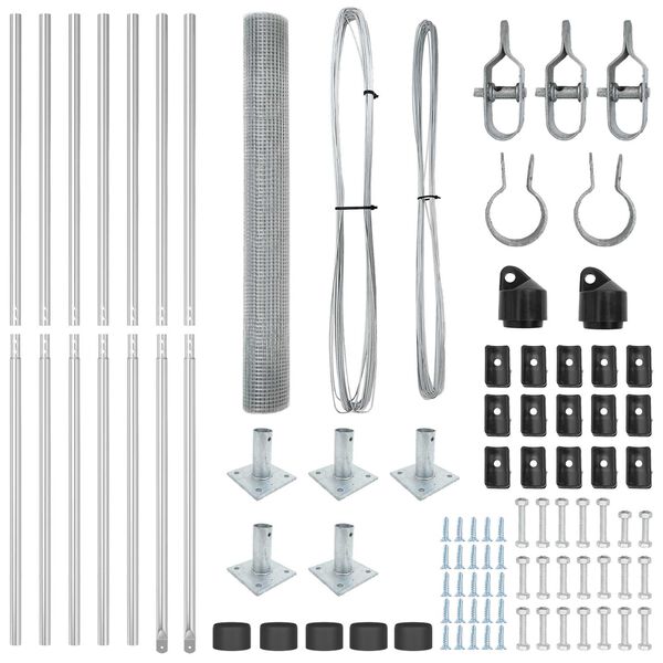 vidaXL Gir&eth;ingarp&oacute;stur Silfur 10 x 1 m (12 x 12 mm net) St&aacute;l