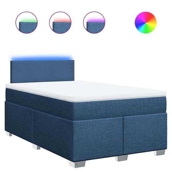 vidaXL H&oacute;lfa&eth; Springr&uacute;m me&eth; D&yacute;nu Bl&aacute;tt 120x200 cm Tauefni