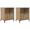vidaXL Noat&ouml;flu sk&aacute;pur me&eth; sk&uacute;ffu 2 pcs handverkseik 49 x 36 x 61 cm