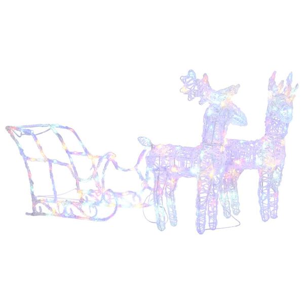 vidaXL Jólaskraut Hreindýr og Sleði 160 LED 130 cm Akrýl