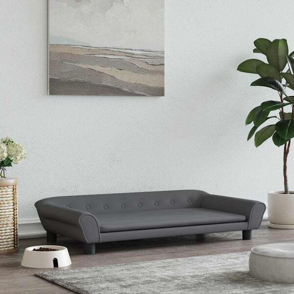 vidaXL Hundar&uacute;m D&ouml;kkgr&aacute;tt 100x50x21 cm Flauel