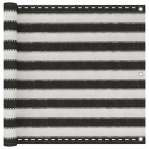 vidaXL Skilr&uacute;m &aacute; Svalir HDPE 90x500 cm Reykgr&aacute;tt og Hv&iacute;tt