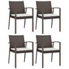 vidaXL Gar&eth;st&oacute;lar me&eth; Sessum 4 stk. Br&uacute;nir 56,5x57x83 cm P&oacute;l&yacute;rattan