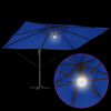 vidaXL Cantilever Roma Parasol Blátt og svart 352 x 251 x 265 cm