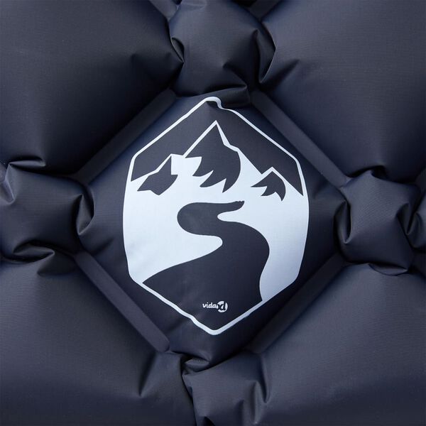 vidaXL Uppblásanleg Útilegudýna með Púða f. 1 manneskju Grá