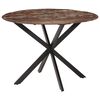 vidaXL Bor&eth;stofubor&eth; &Oslash;110x78 cm Gegnheill Endurn&yacute;ttur Vi&eth;ur og St&aacute;l