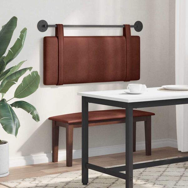 vidaXL Hengisk&aacute;li Vegghengt Glansandi br&uacute;nt 110 x 55 x 5 cm Forn PU