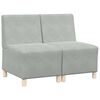 vidaXL Sofaeiningar &aacute;n handfanga 2 pcs Lj&oacute;sgr&aacute;r 55 x 74 x 82 cm Flauel