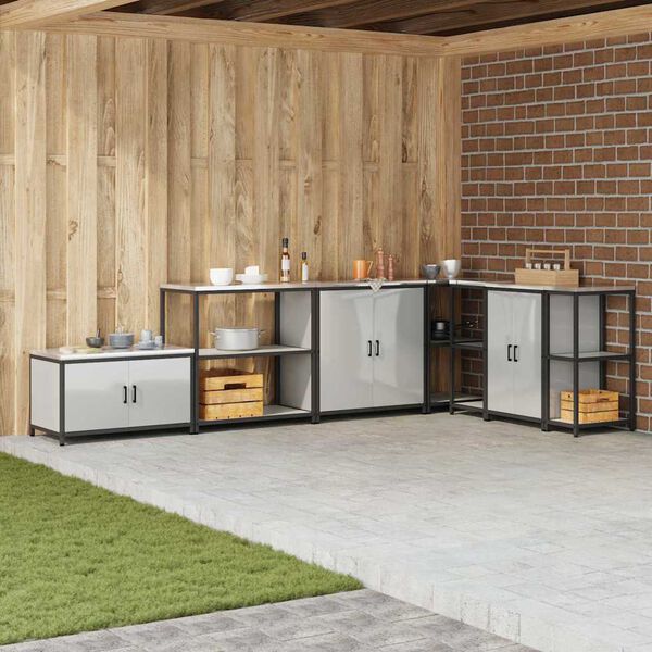 vidaXL Eldh&uacute;s geymsla me&eth; hillu Silfur 60 x 50 x 92 cm St&aacute;l