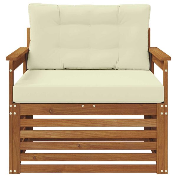 vidaXL &Uacute;ti s&oacute;fasett Solid Akas&iacute;uskei&eth; og P&oacute;lyester N&aacute;tt&uacute;rulegur