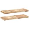 vidaXL Vegghilla 2 stk 100x30x4 cm &Oacute;me&eth;h&ouml;ndla&eth;ur Gegnheill Akas&iacute;uvi&eth;ur